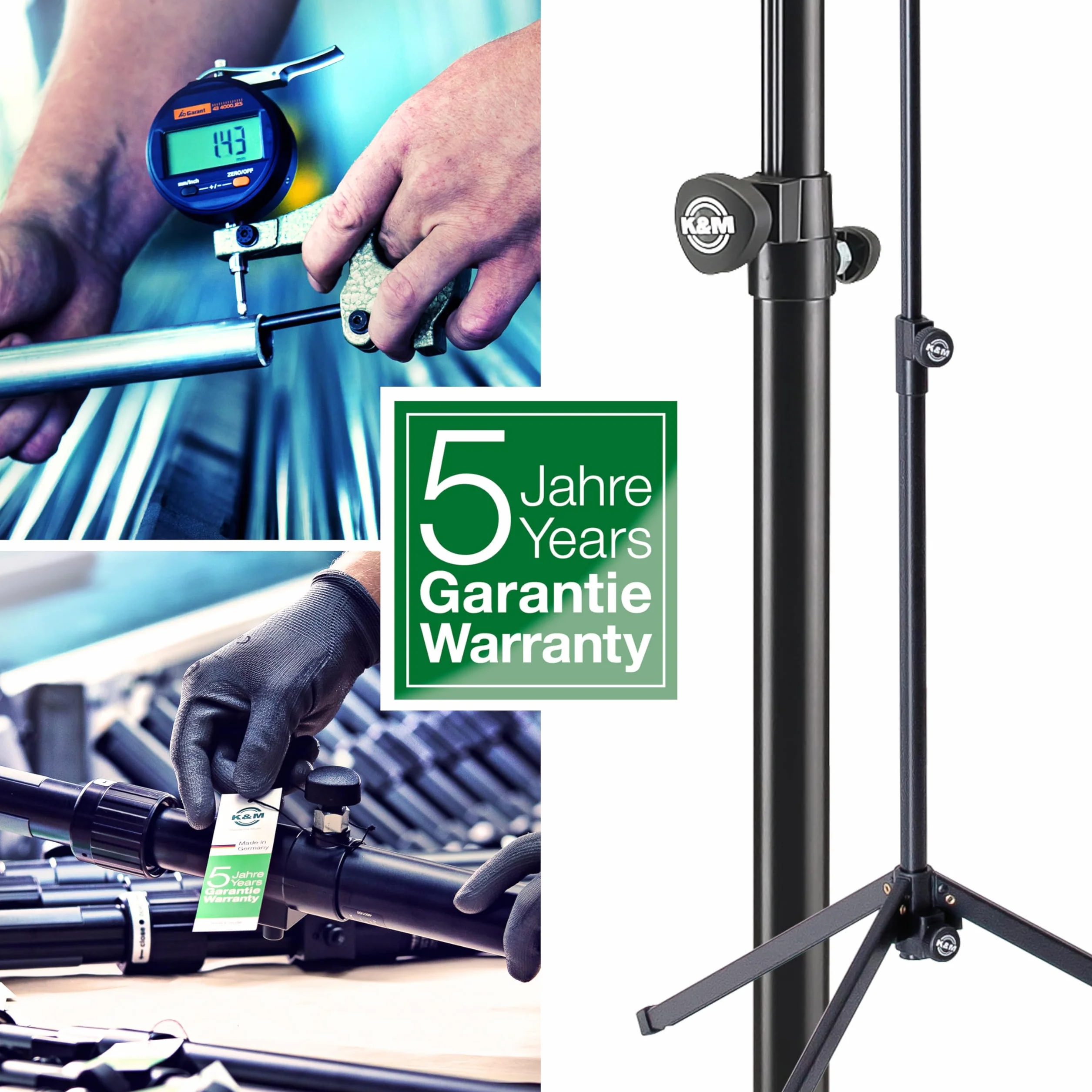 K&M 26776 Supporto da tavolo inclinabile per monitor, nero, in acciaio - supporto regolabile in altezza - ripiano inclinabile