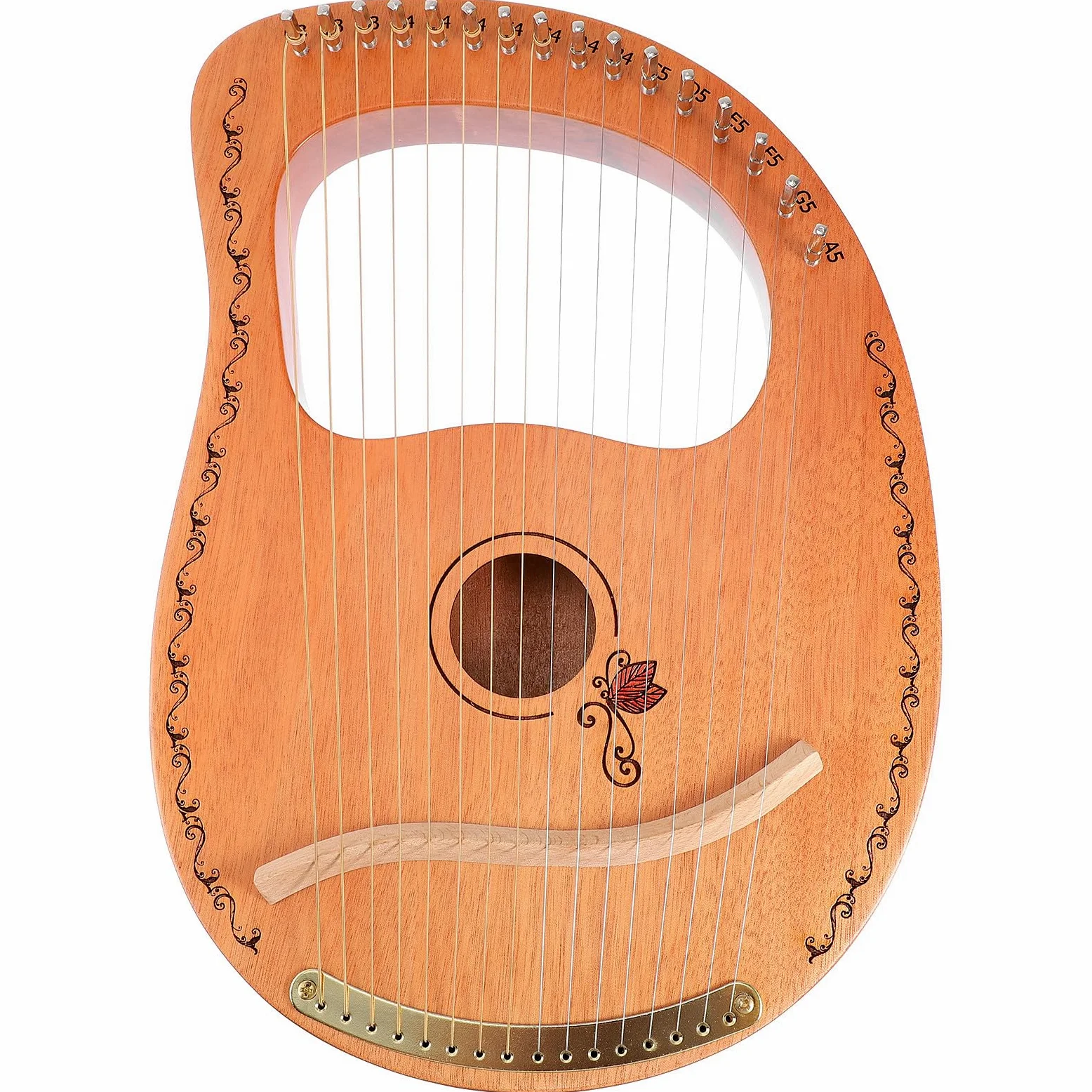 TOYANDONA Arpa Lira in Legno a 16 Corde Portatile Bordi Arrotondati, Strumento Musicale per Principianti, Regalo Creativo per Coltivare Interesse Musicale e Intrattenimento