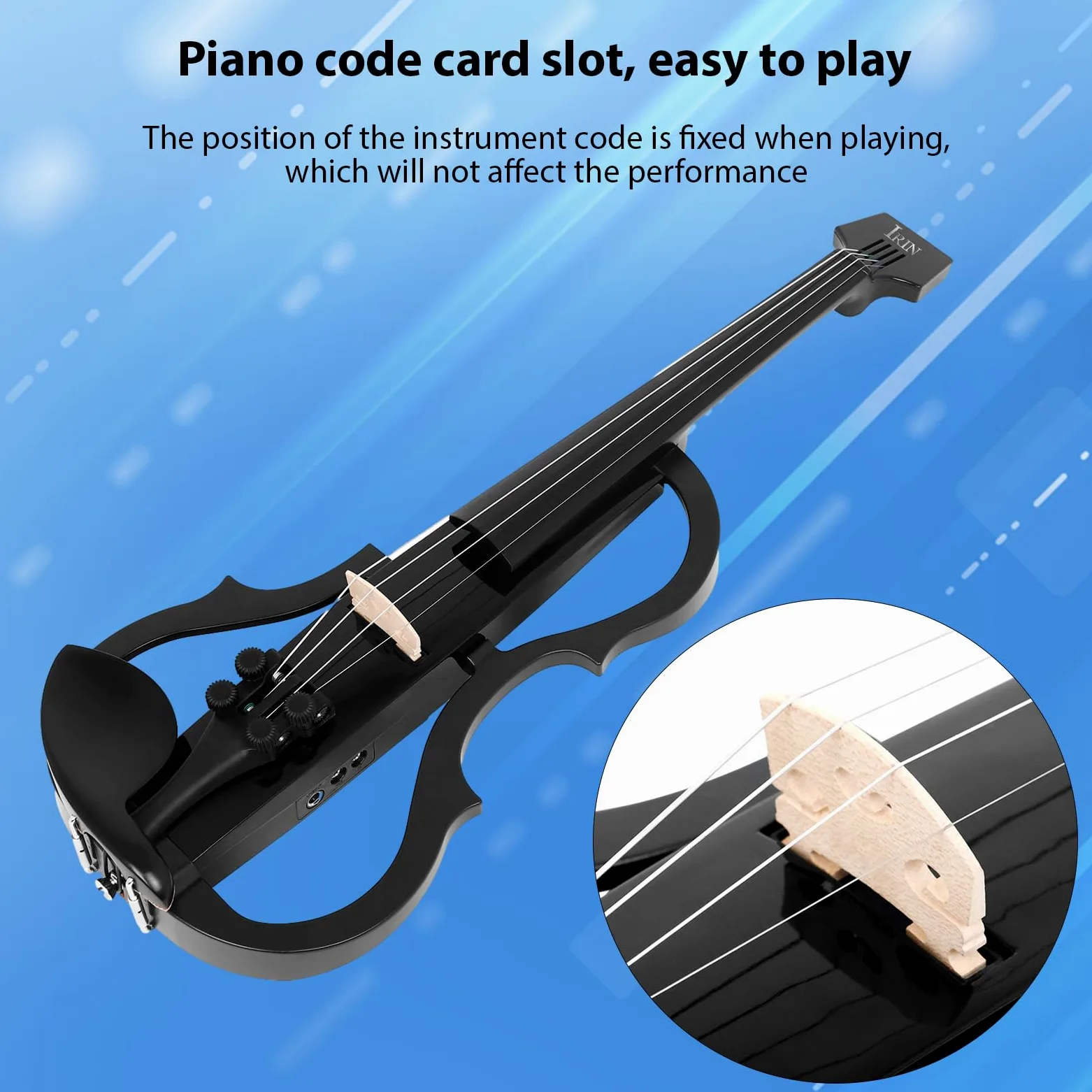 4/4 Violino Full Size Set in Fibra di Carbonio Violino Elettrico Silenzioso Professionale per Principianti Studenti Studenti della Scuola Spalla con Cuffie Cavi di Collegamento Spalline Kit