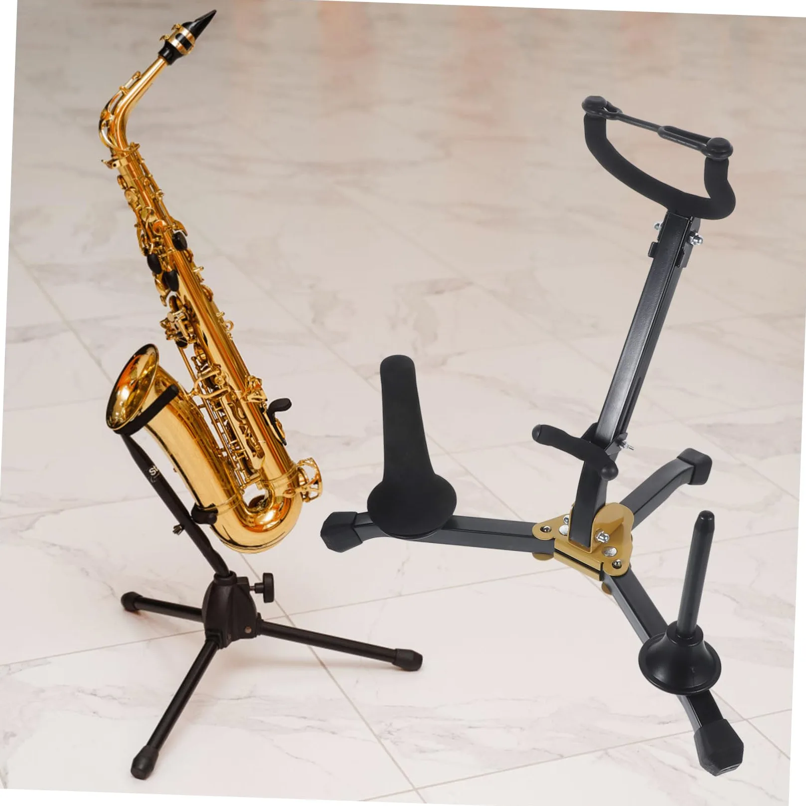Supporto Pieghevole per Sassofono Tenore e Contralto Porta Sax Stabile e Leggero con Rack Multifunzionale per Clarinetto e Flauto Accessorio Strumento Musicale Portatile