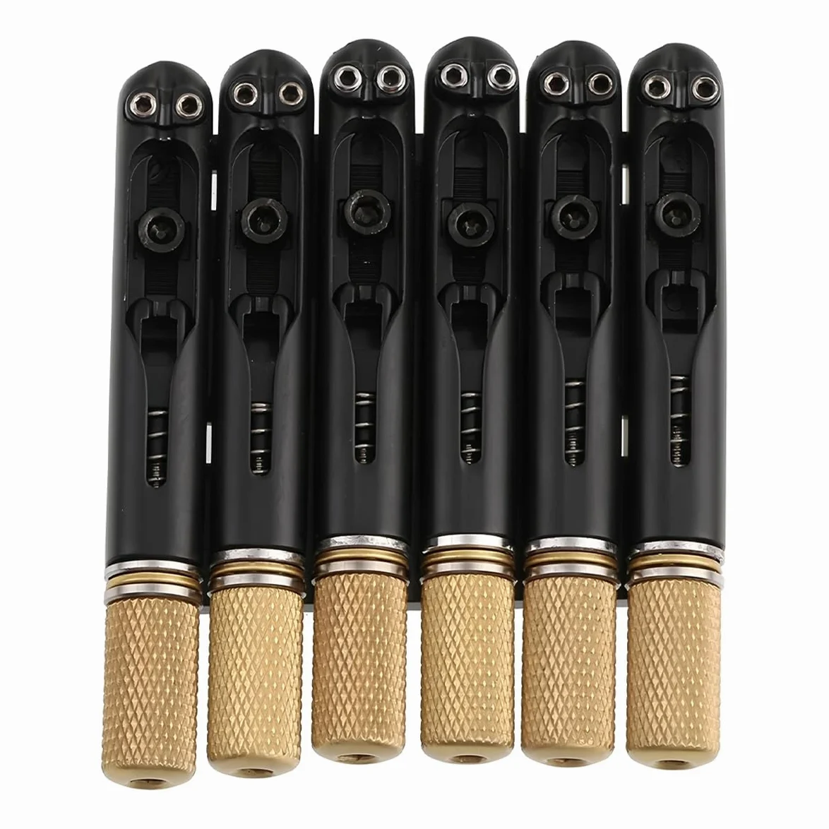 Grobo Cordiera Del Ponte Della Chitarra Elettrica Senza Testa a 6 Corde Da 10,5 Mm, Dispositivo Di Blocco Della Corda Fissa Per Chitarra, Nero
