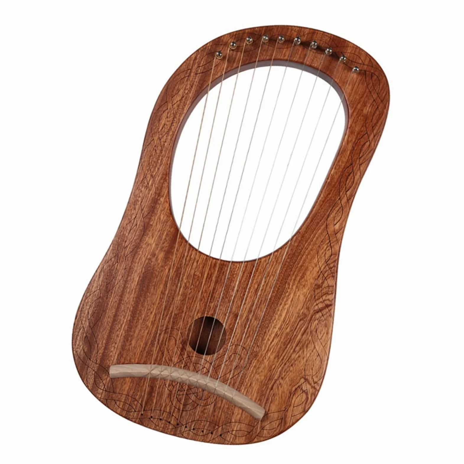 Arpa Strumenti Musicali A Lira A 10 Corde Arpa Professionale Tradizionale Portatile con Chiave per Accordatura