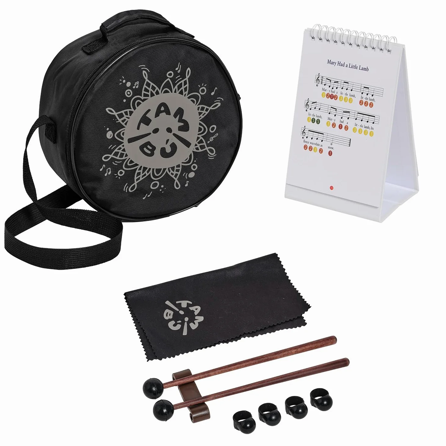 TAMBÚ - Tamburo in acciaio, 20,3 cm, 11 note, Handpan, strumento a percussione metallico (blu opaco)