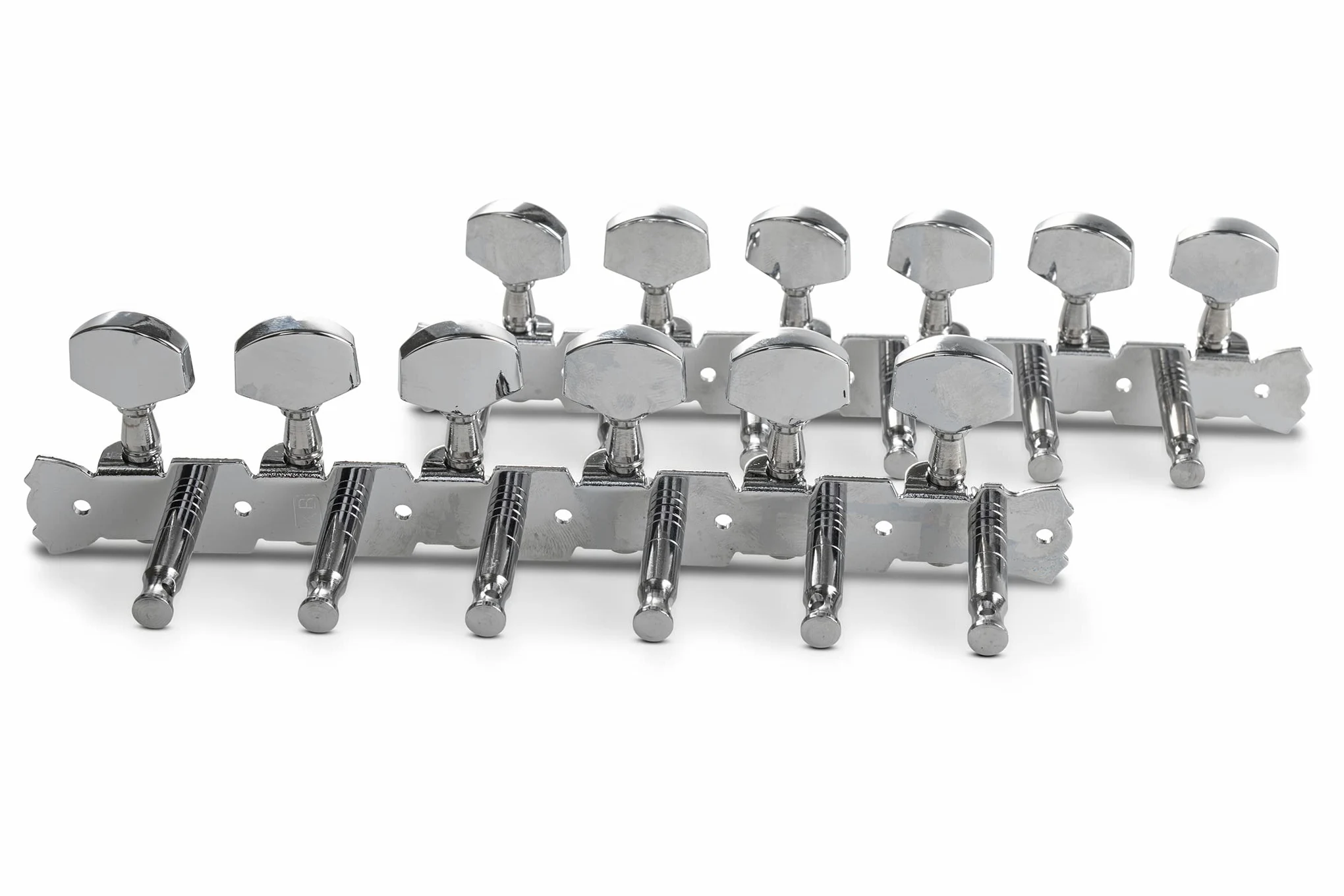 Gewa 545515 Meccanica Chitarra Acustica 12 Corde Set, Bottoni Metallici Nichelati