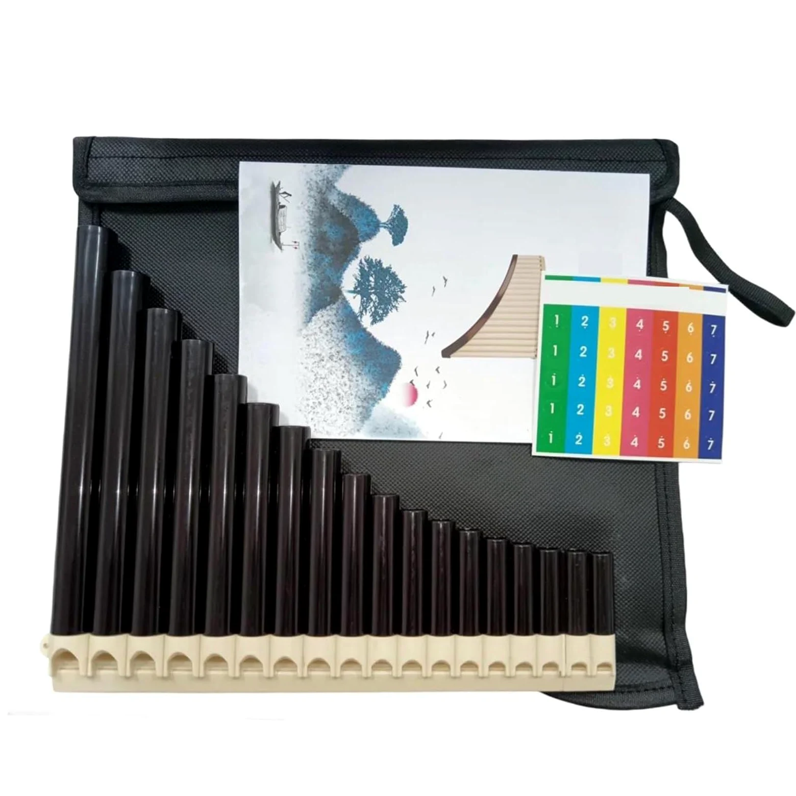 Flauto Di Pan Strumento A Fiato In ABS Fatto A Mano Con Flauto Di Pan 18 Flauti Di Pan Strumenti Musicali Popolari Portatili(Black)