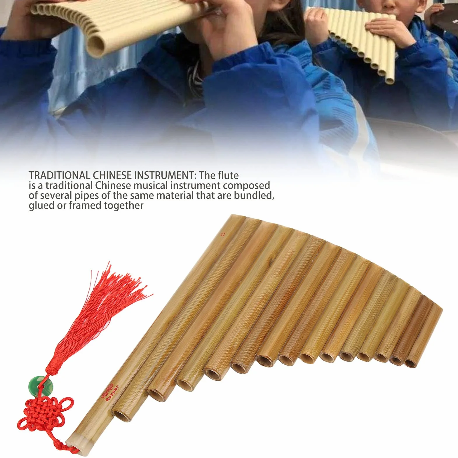 Flauto di Pan, flauto di Pan a 15 tubi ecologico privo di inquinamento per principianti per giocare(Mano destra) Suonare strumenti musicali