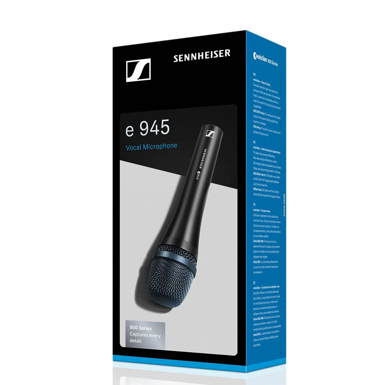 SENNHEISER E945, Microfono vocale ( 40 - 18000 Hz, XLR-3, Impedenza nominale 350 Ω), Nero-Blu
