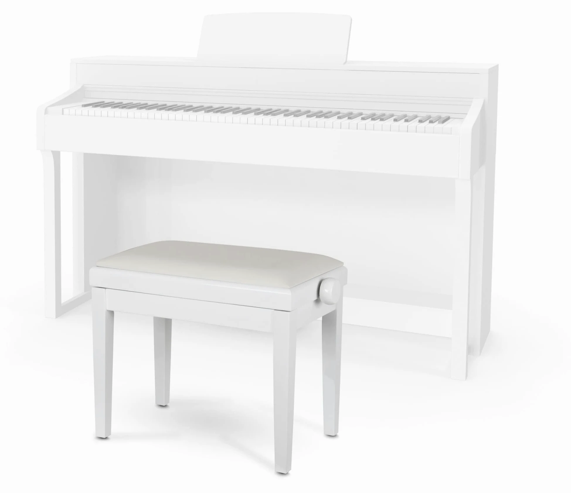 Classic Cantabile Panca per pianoforte Modello A bianco lucido