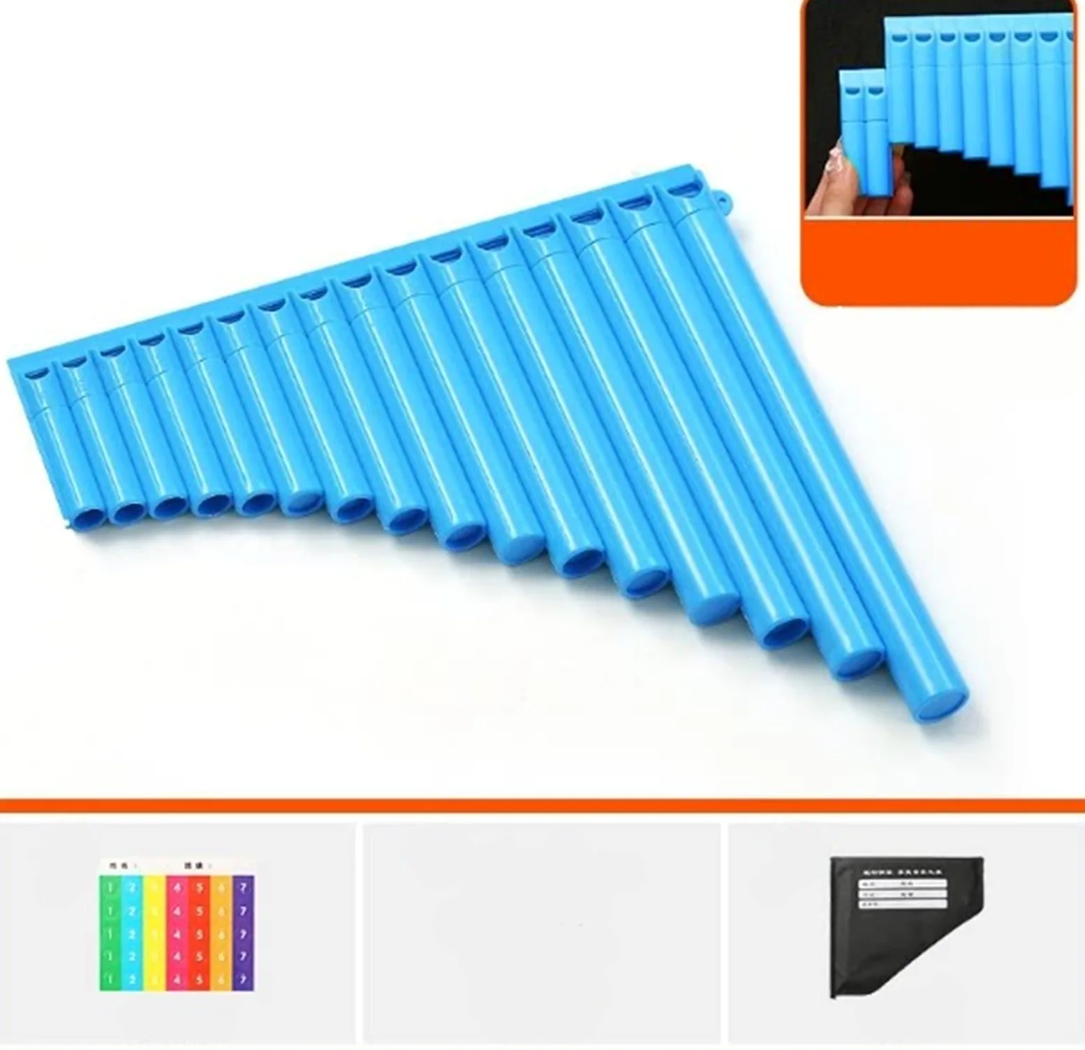 Flauti Pan Adulti Strumento Professionale Per Principianti Con Chiave C Flauto Di Pan 16 Tubi Blu