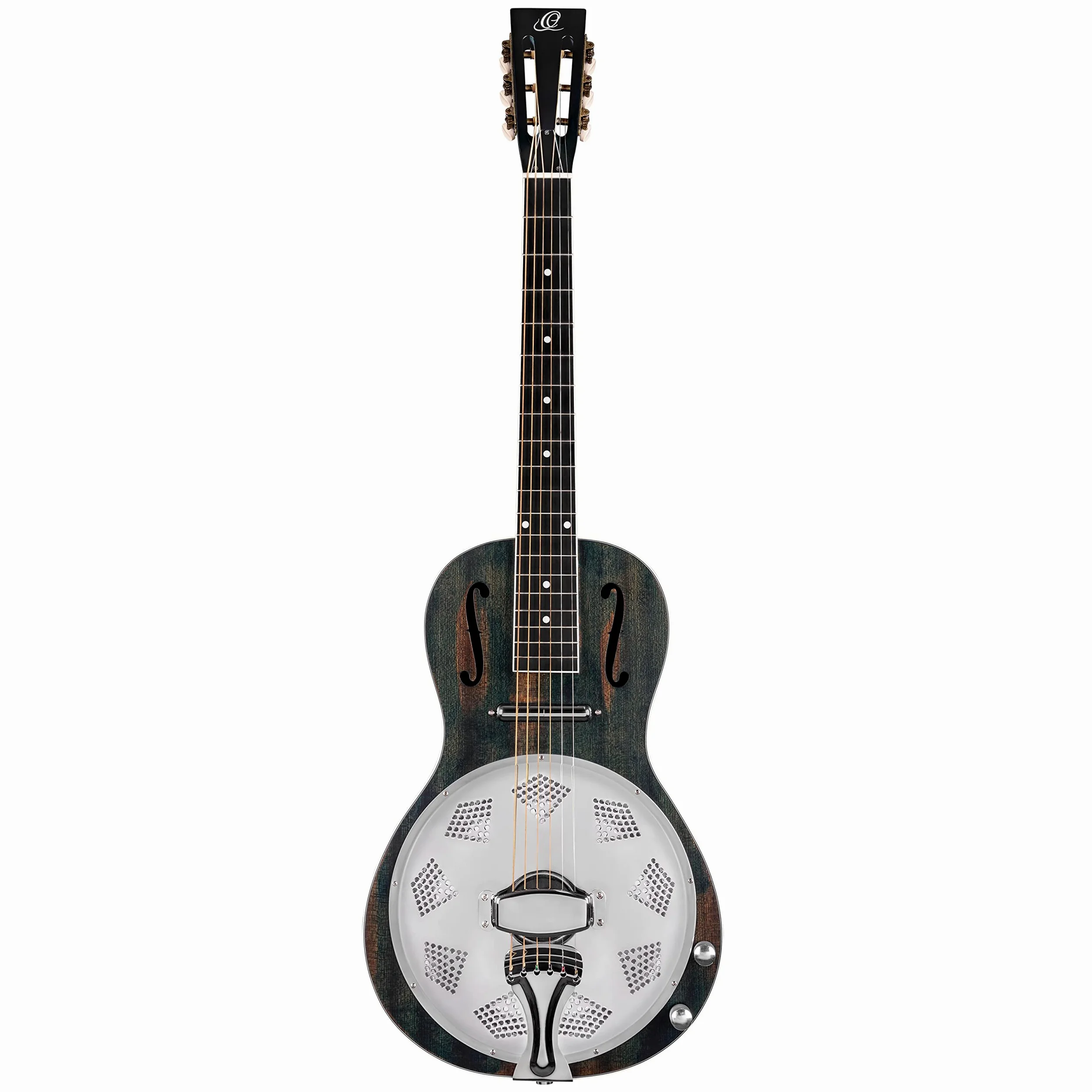 Ortega Guitars Chitarra vintage risonatrice – Americana Series – Elettroacustica con Lipstick Pickup – Legno di mogano con finitura satinata Distressed (RRG30E-DD)